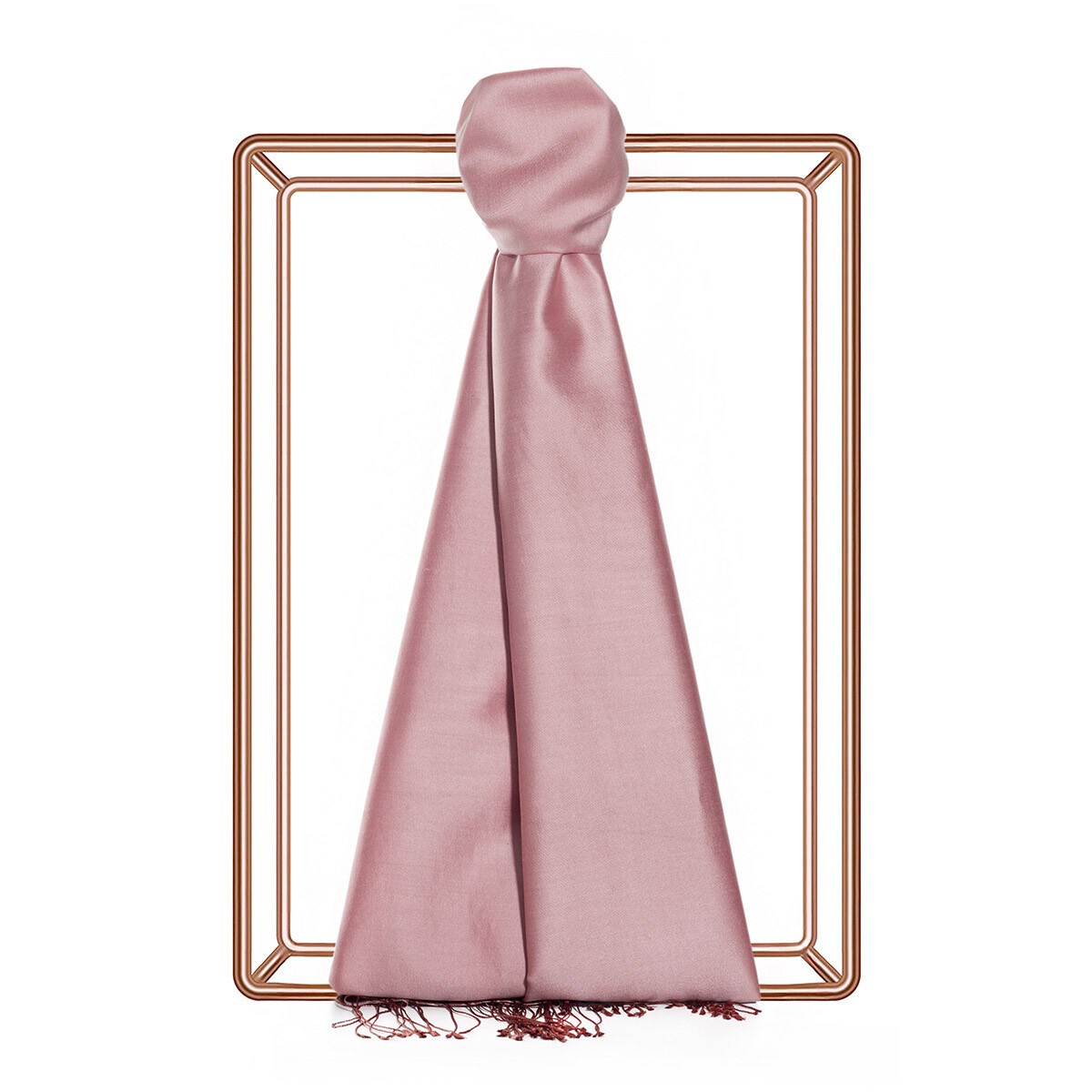 İpekevi Çift Taraflı Düz Renk İpek Şal 927-Pastel Pembe