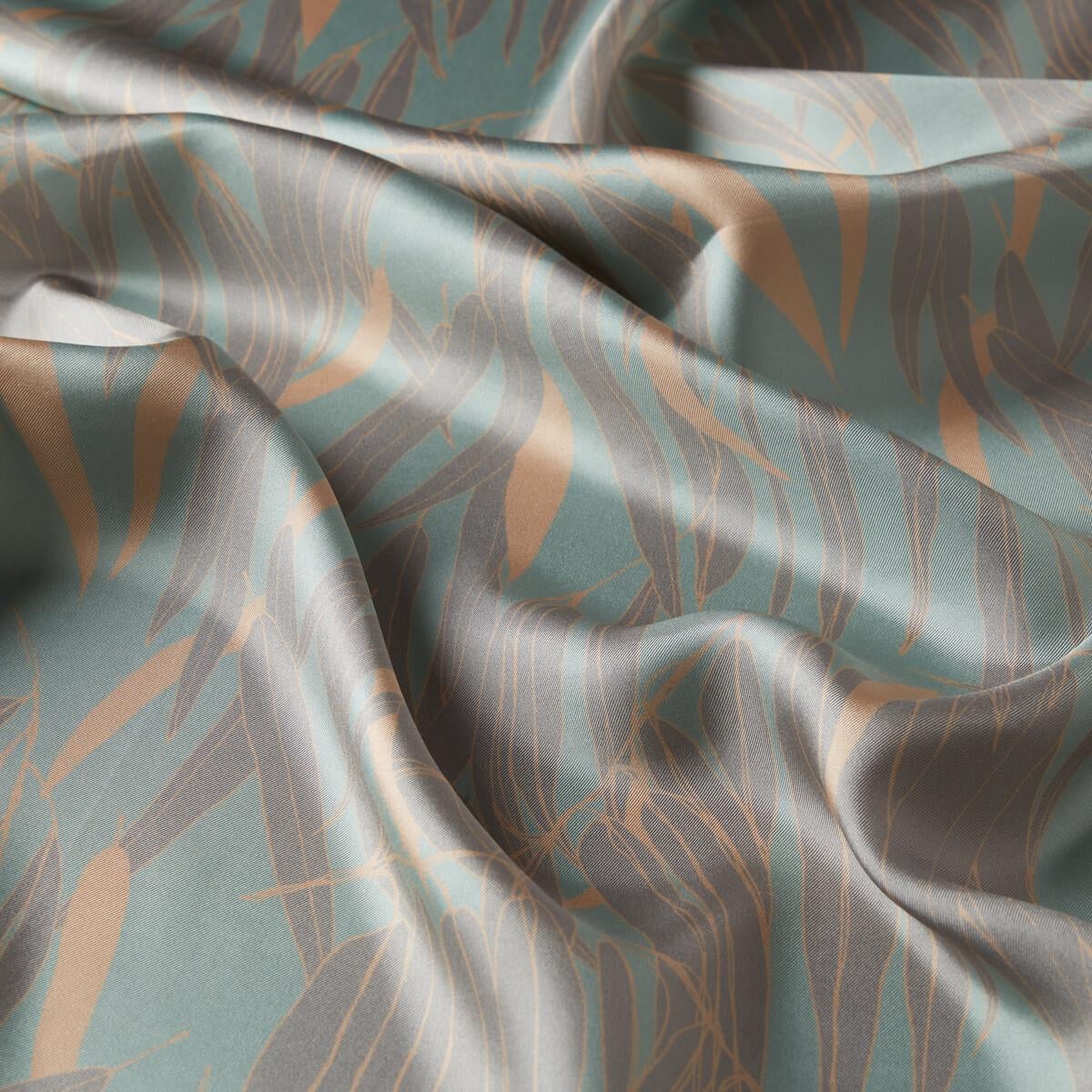 İpekevi Dark Garden Desenli Tivil İpek Eşarp 01191-Su Yeşili