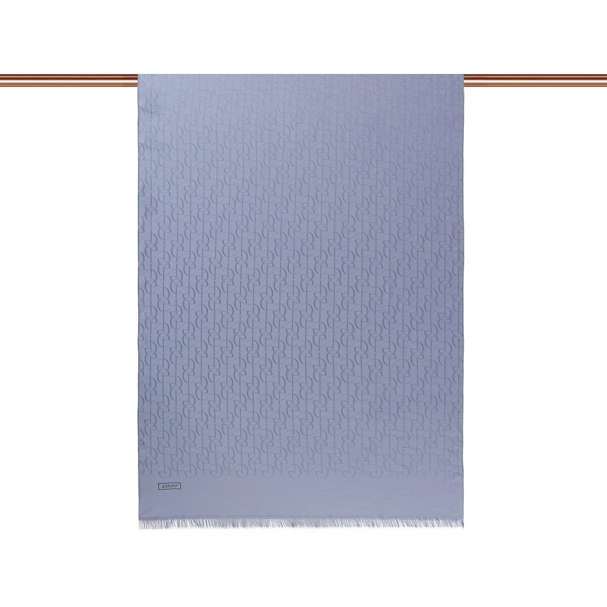 İpekevi Dört Mevsim İE Monogram Şal 04474-Metalik Mavi