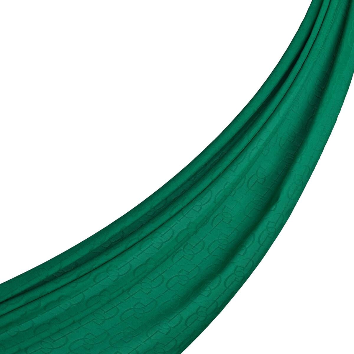 İpekevi Dört Mevsim İE Monogram Şal 04474-Zümrüt Yeşili