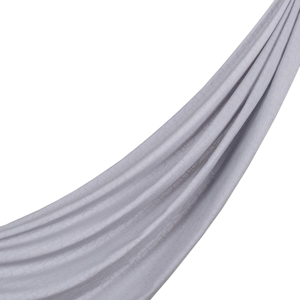 İpekevi Dört Mevsim İE Monogram Şal 04474-Buz Beyazı