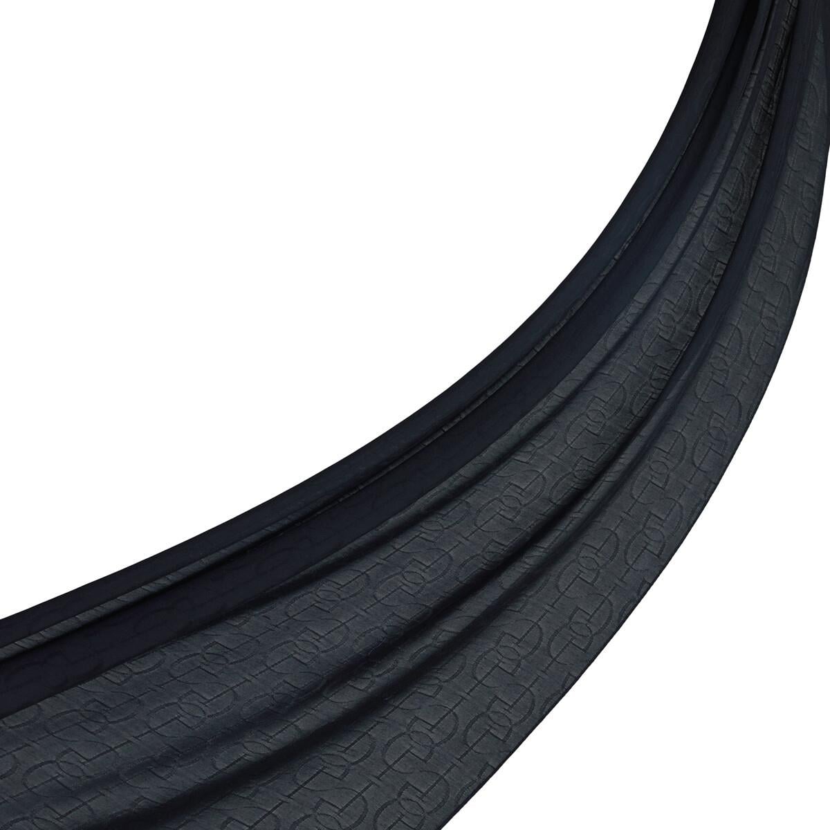 İpekevi Dört Mevsim İE Monogram Şal 04474-Siyah