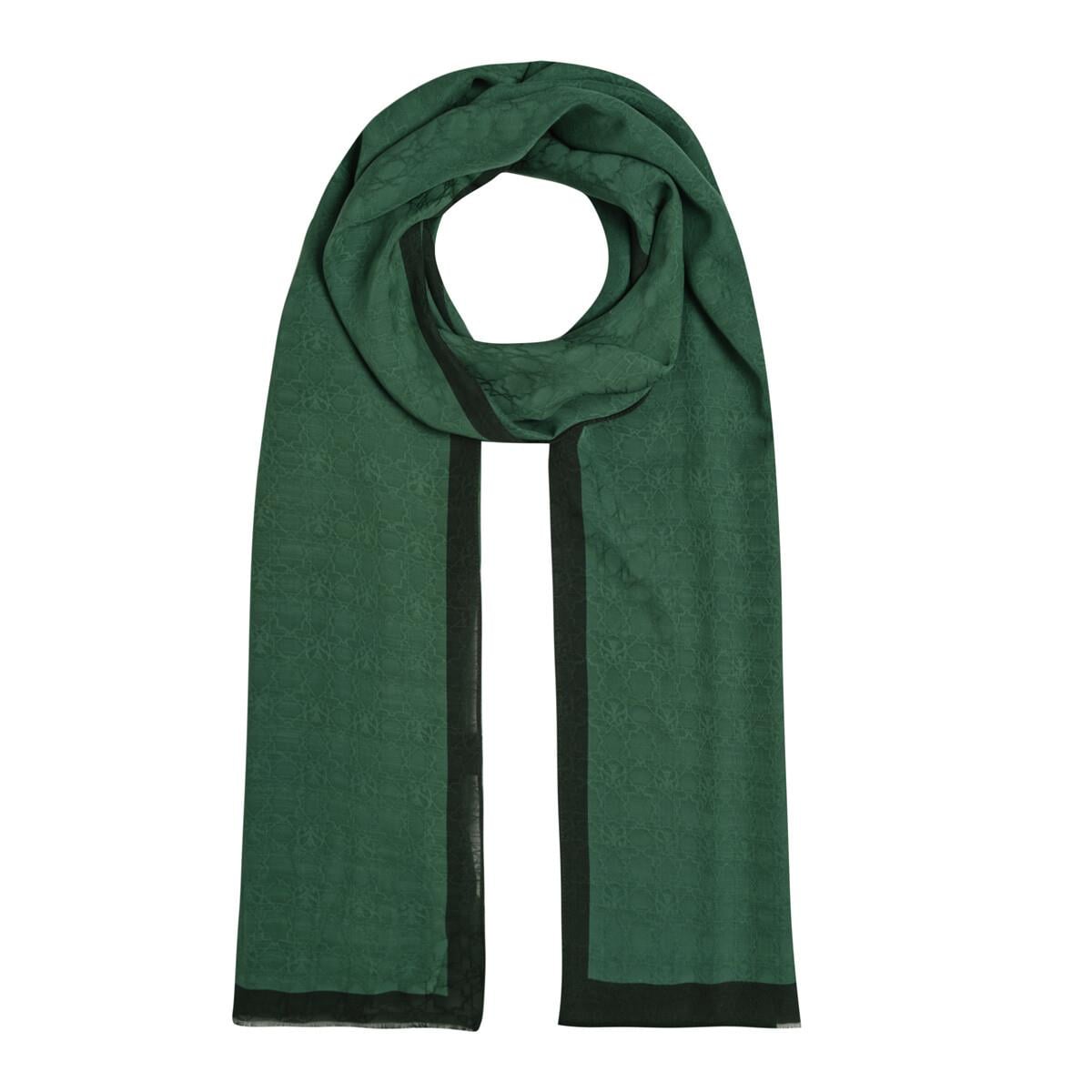 İpekevi Dört Mevsim Monogram Desen Şal 04356-Çam Yeşili
