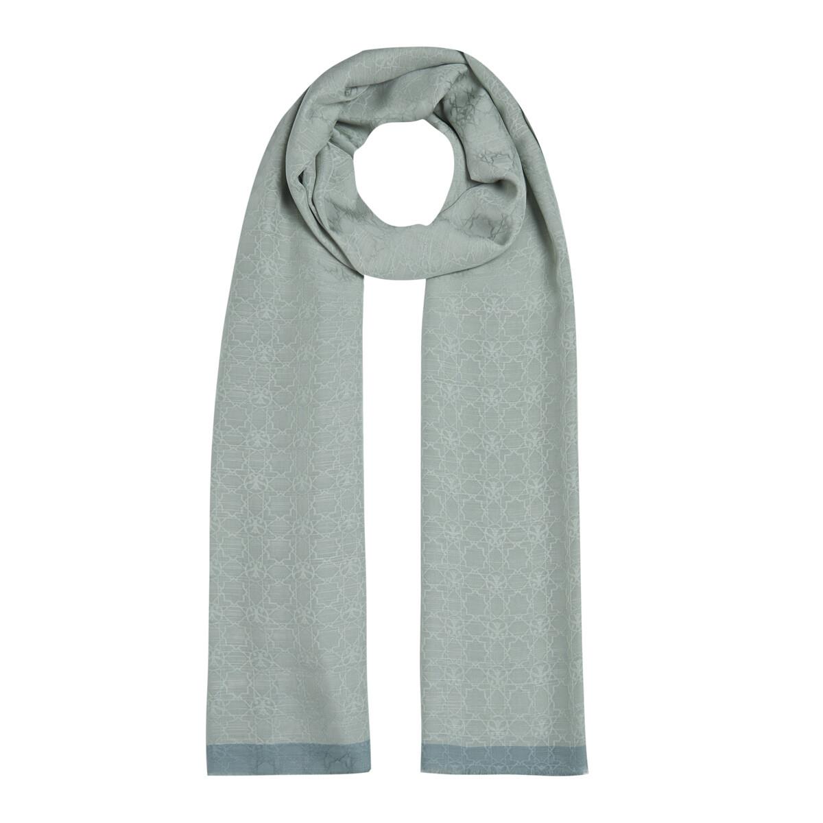 İpekevi Dört Mevsim Monogram Desen Şal 04356-Su Yeşili