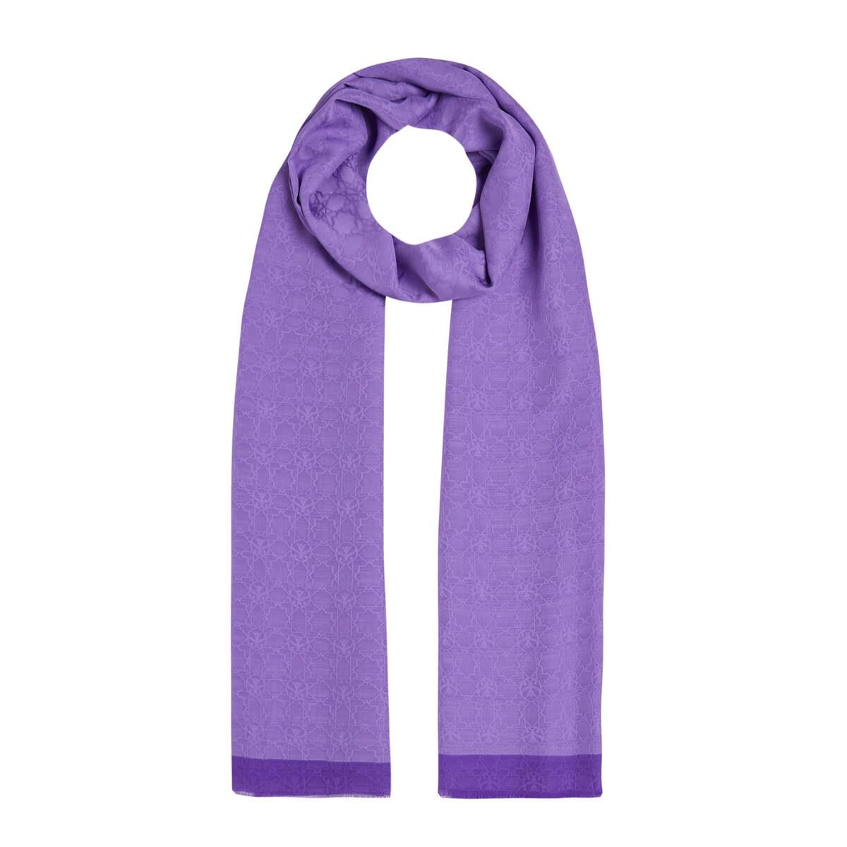 İpekevi Dört Mevsim Monogram Desen Şal 04356-Violet