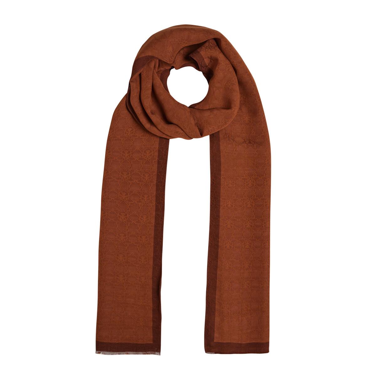 İpekevi Dört Mevsim Monogram Desen Şal 04356-Kiremit