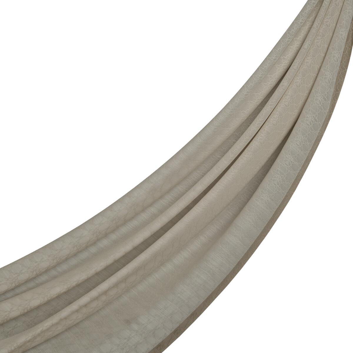 İpekevi Dört Mevsim Monogram Desen Şal 04356-Kum Beyazı