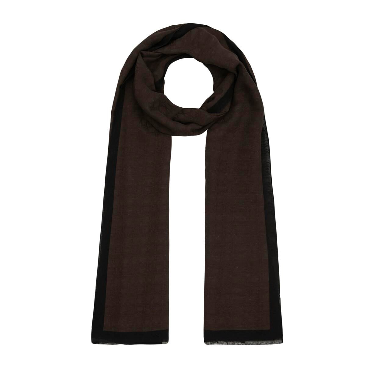 İpekevi Dört Mevsim Monogram Desen Şal 04356-Acı Kahve