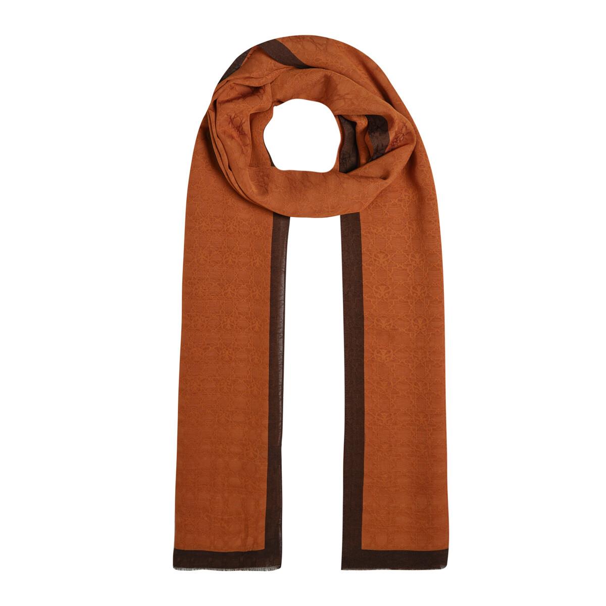 İpekevi Dört Mevsim Monogram Desen Şal 04356-Taba