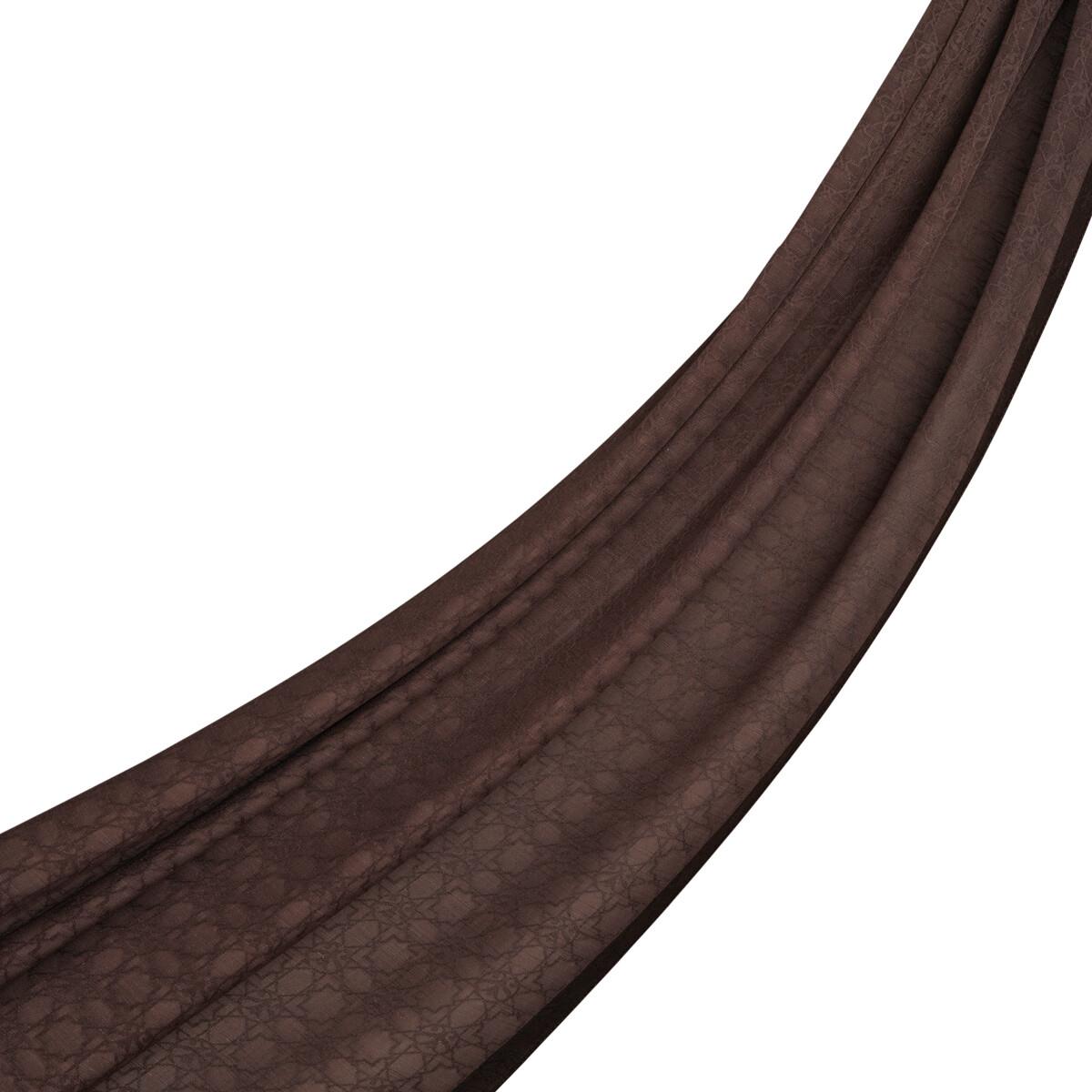 İpekevi Dört Mevsim Monogram Desen Şal 04356-Kestane