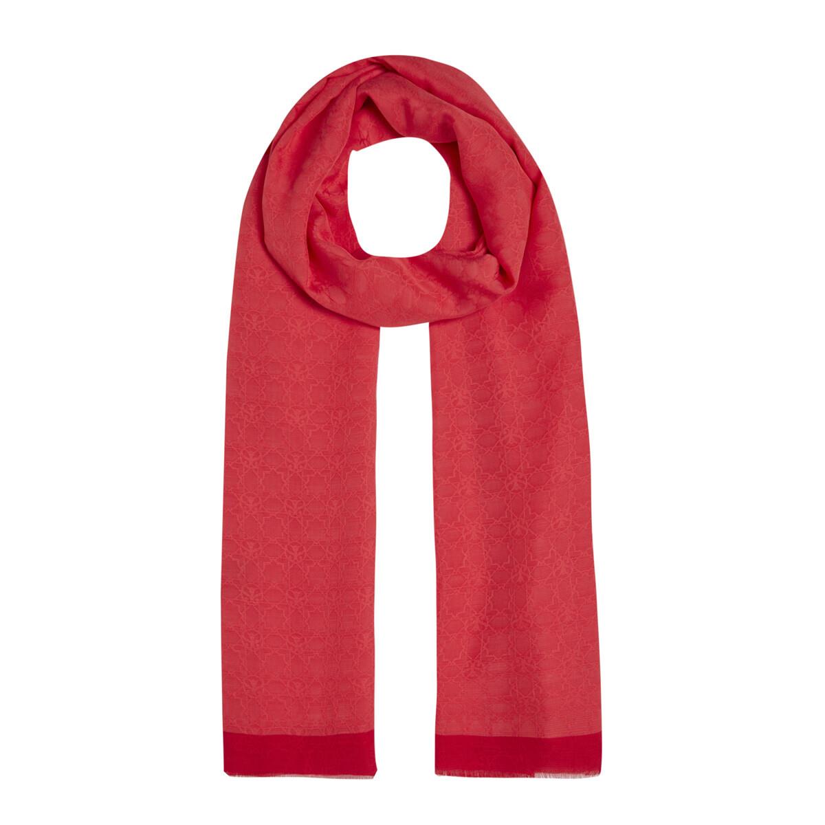İpekevi Dört Mevsim Monogram Desen Şal 04356-Nar Çiçeği