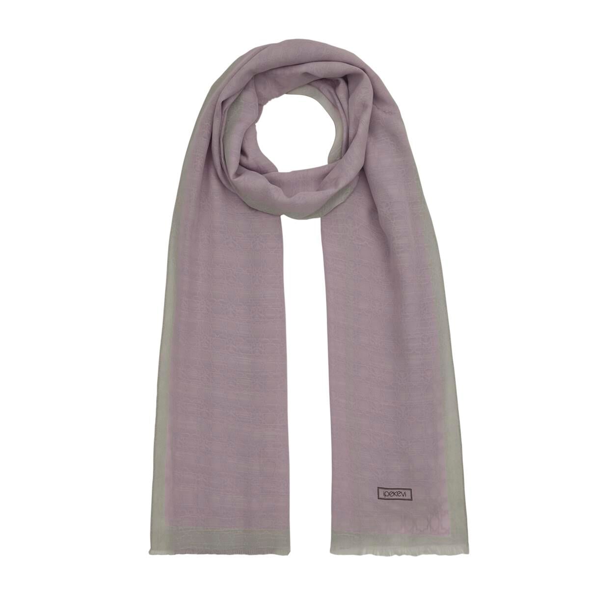 İpekevi Dört Mevsim Monogram Desen Şal 04356-Lila
