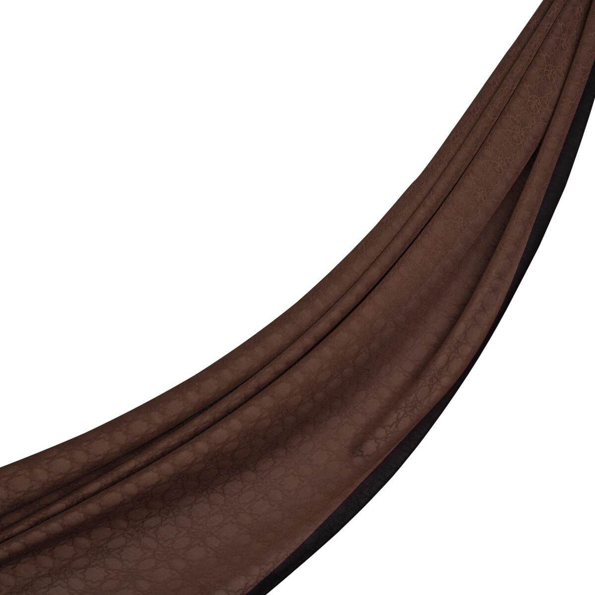 İpekevi Dört Mevsim Monogram Desen Şal 04356-Kahverengi