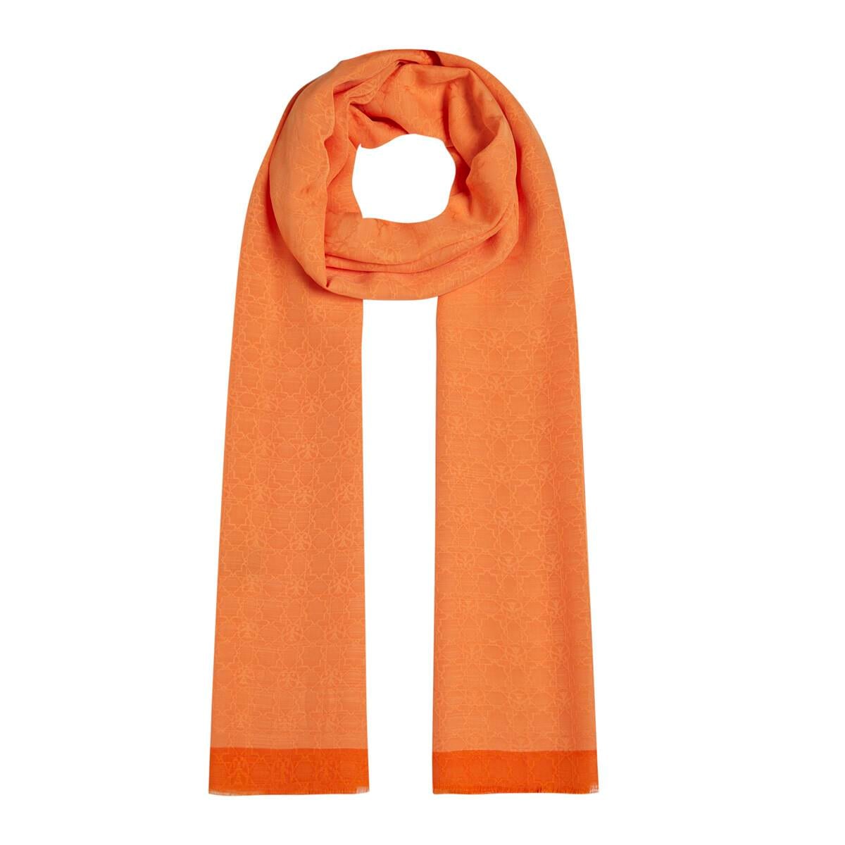 İpekevi Dört Mevsim Monogram Desen Şal 04356-Portakal
