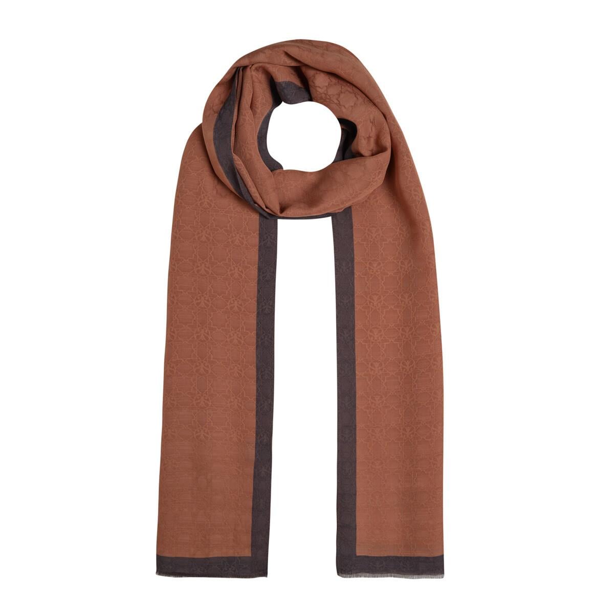 İpekevi Dört Mevsim Monogram Desen Şal 04356-Şeftali