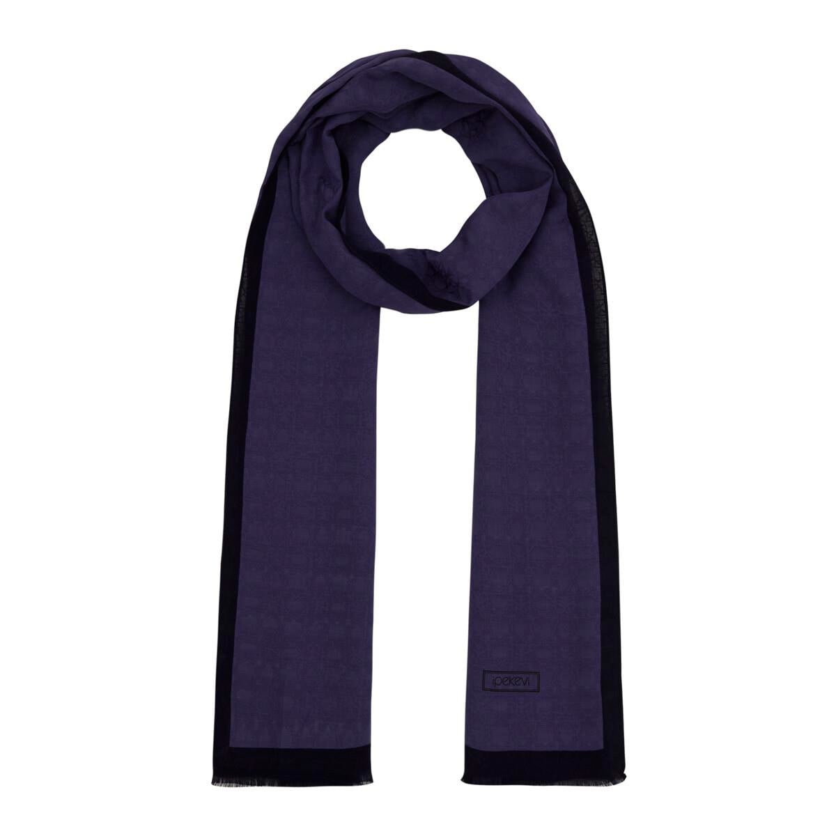 İpekevi Dört Mevsim Monogram Desen Şal 04356-Menekşe