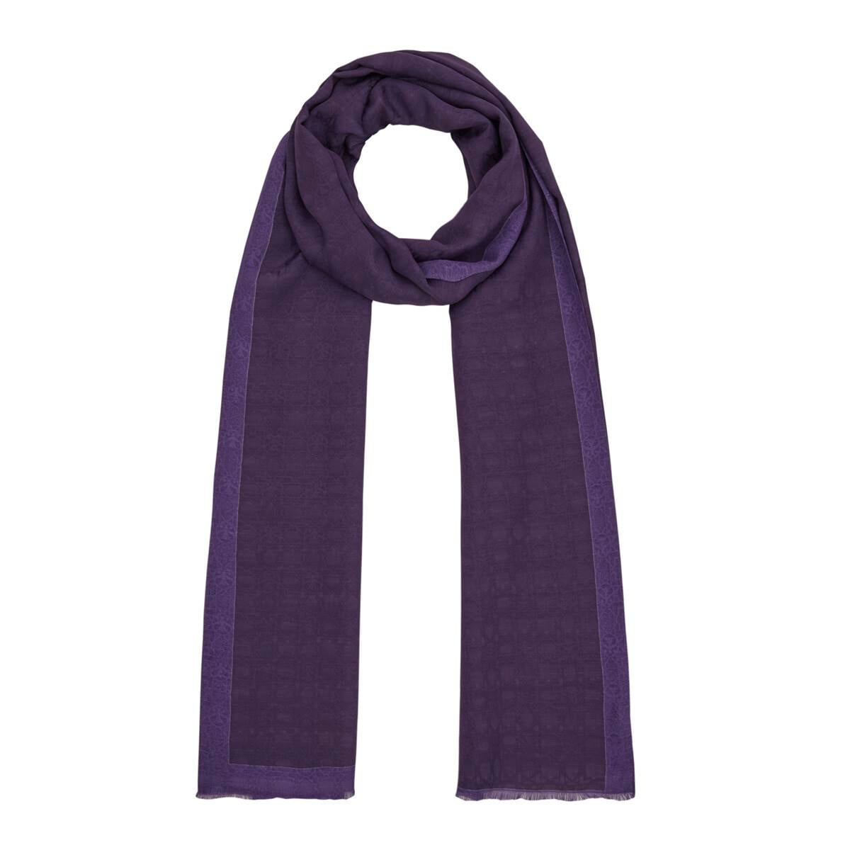 İpekevi Dört Mevsim Monogram Desen Şal 04356-Mor