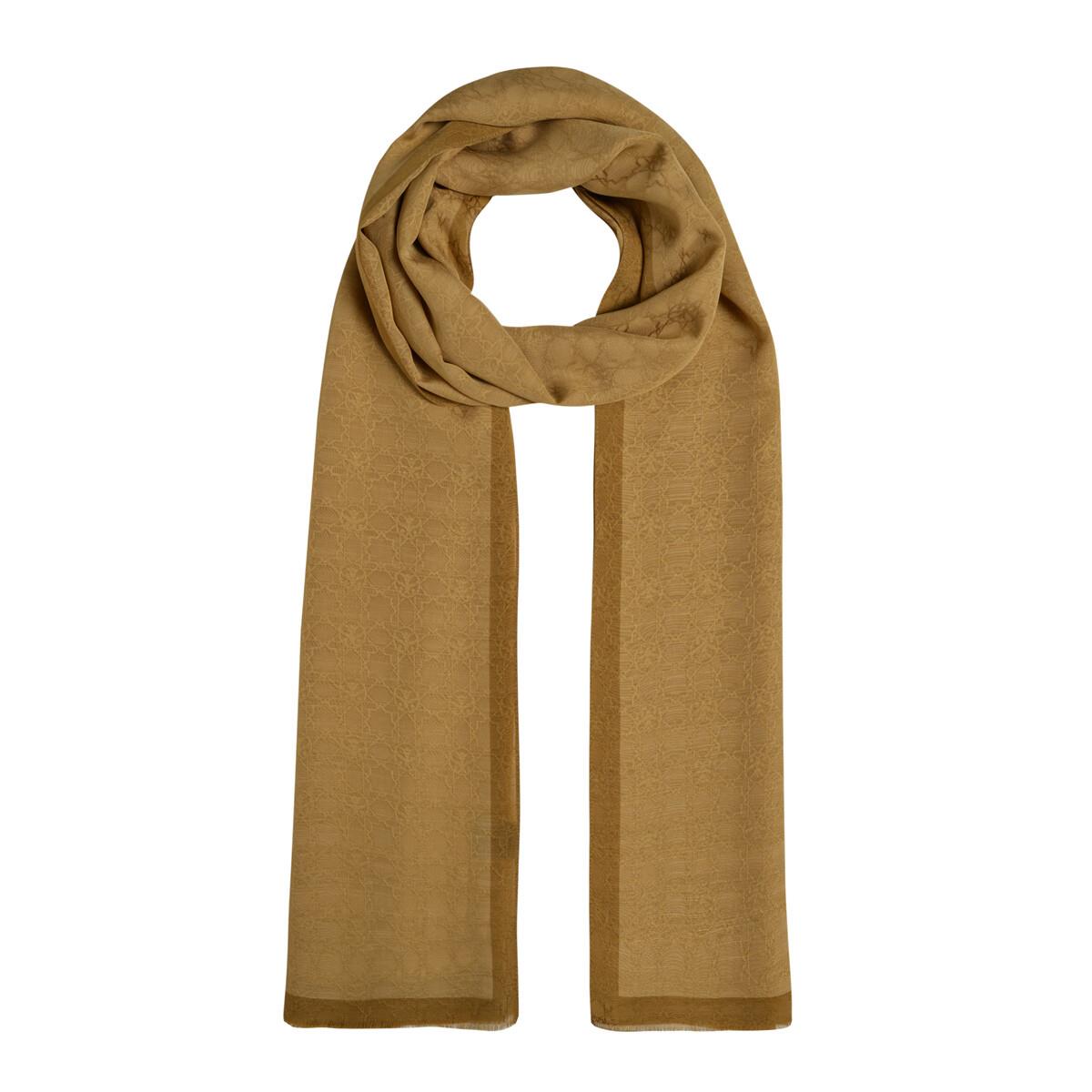 İpekevi Dört Mevsim Monogram Desen Şal 04356-Altın