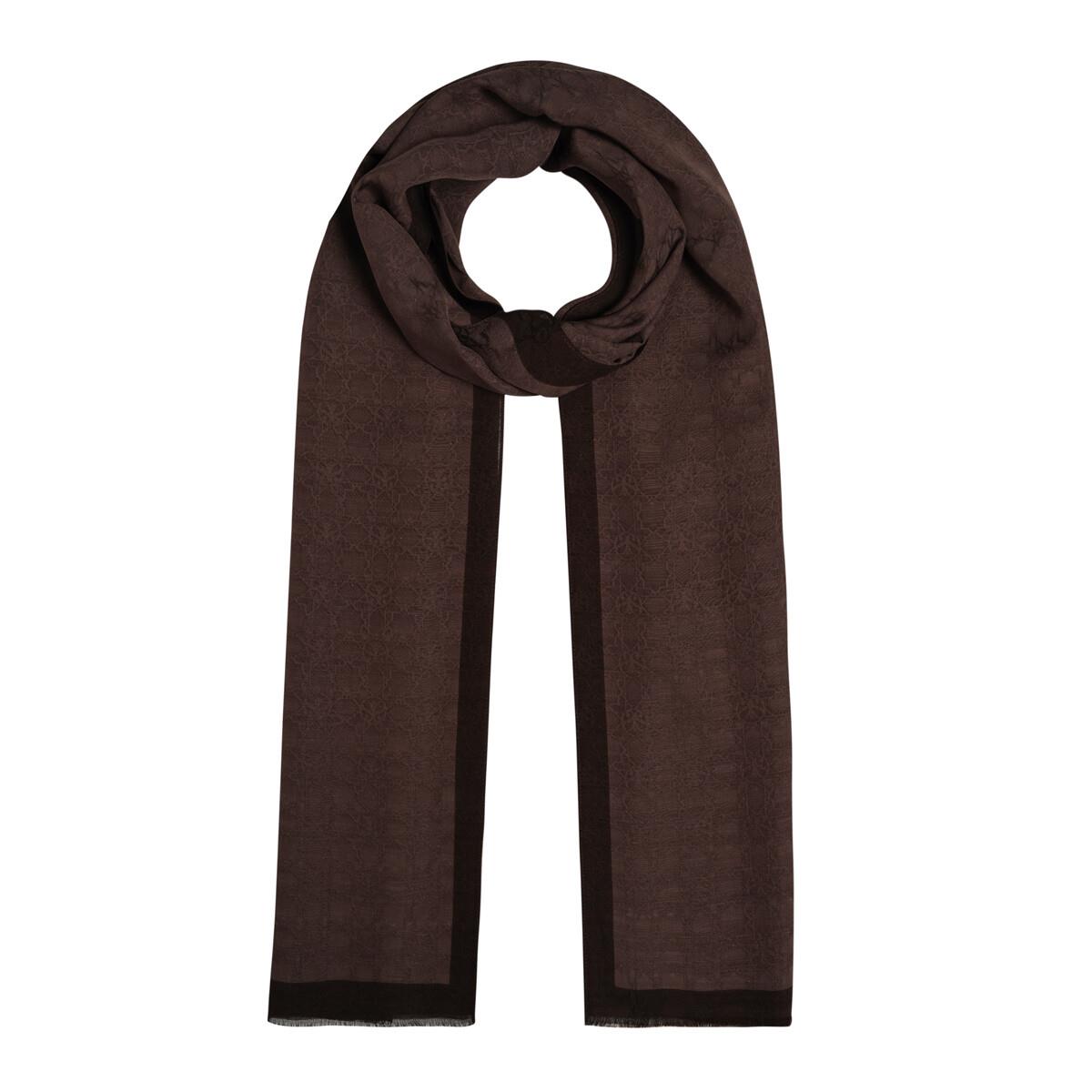 İpekevi Dört Mevsim Monogram Desen Şal 04356-Kestane