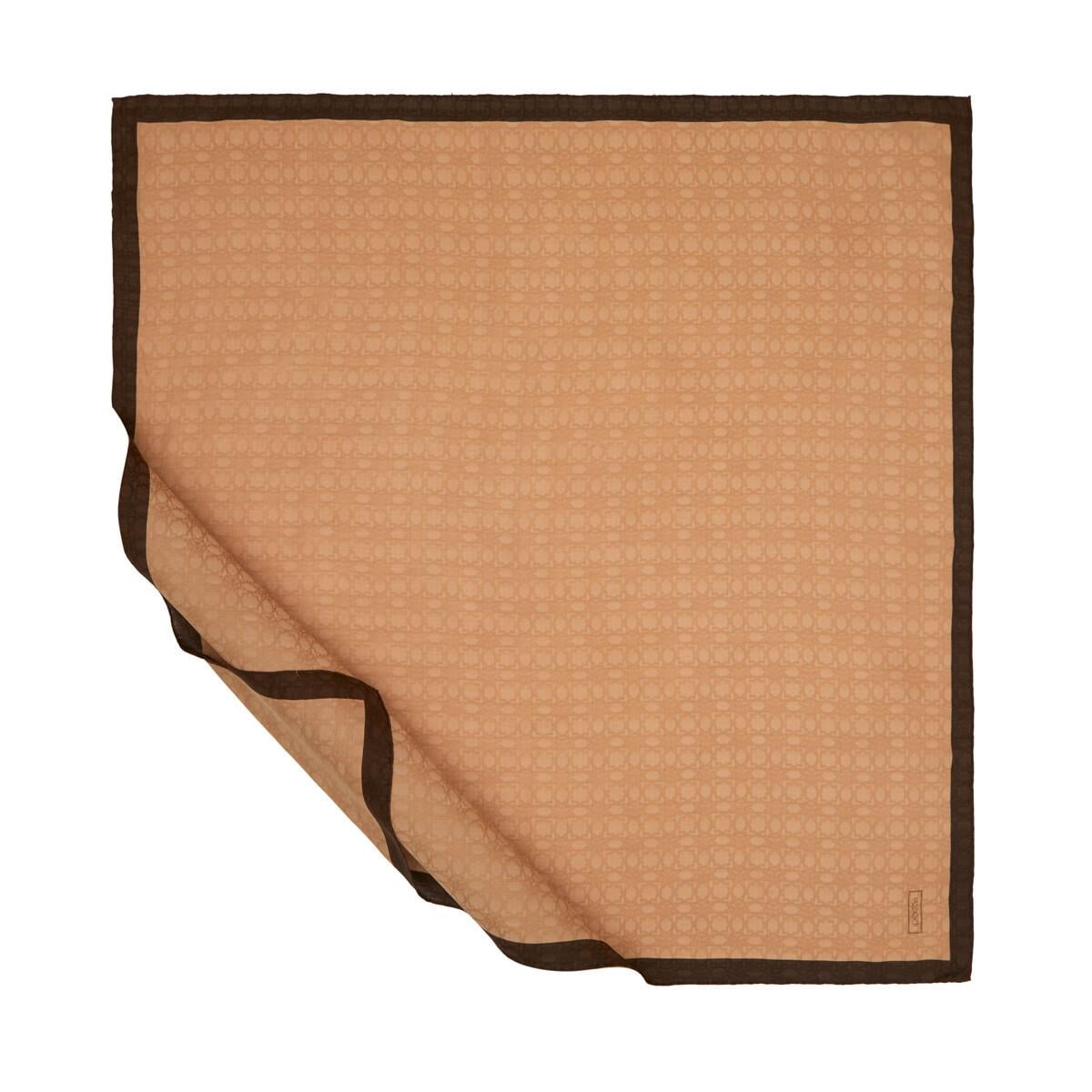 İpekevi Dört Mevsim Monogram Eşarp 04357-Sütlü Kahve