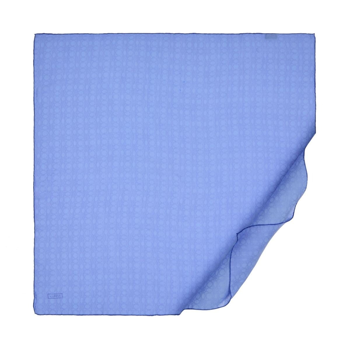 İpekevi Dört Mevsim Monogram Eşarp 04358-İNDİGO