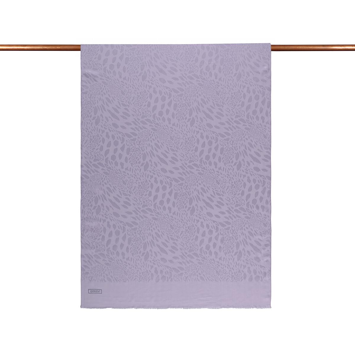 İpekevi Dört Mevsim Vahra Desenli Monogram Jakar Şal 04471-Leylak