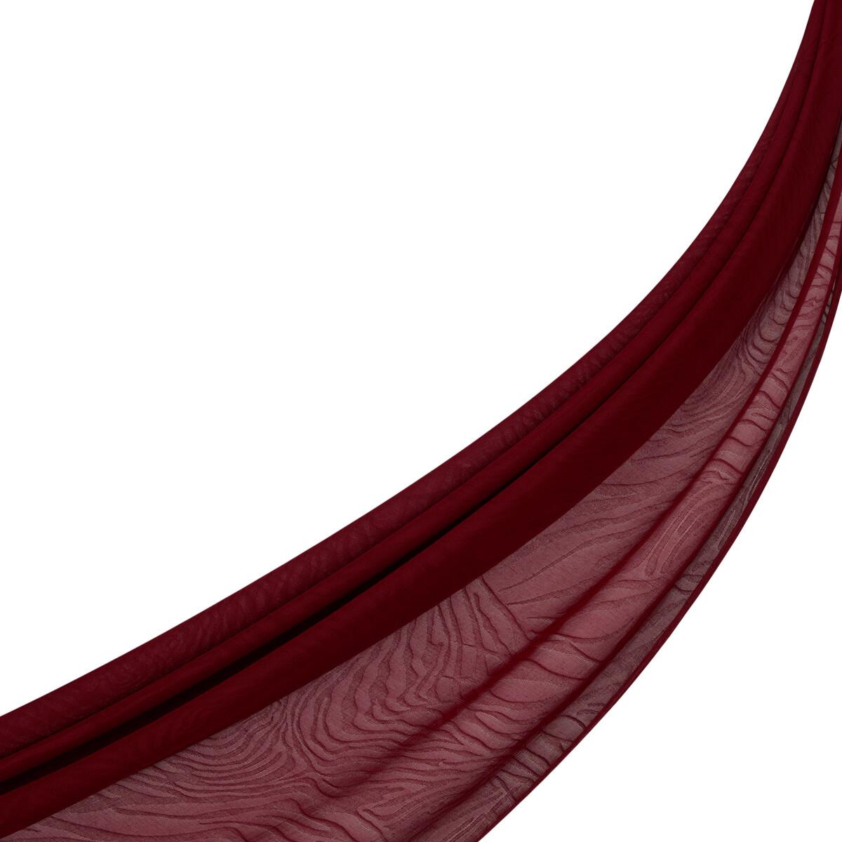 İpekevi Dört Mevsim Zebra Desenli Monogram Jakar Şal 04473-Bordo