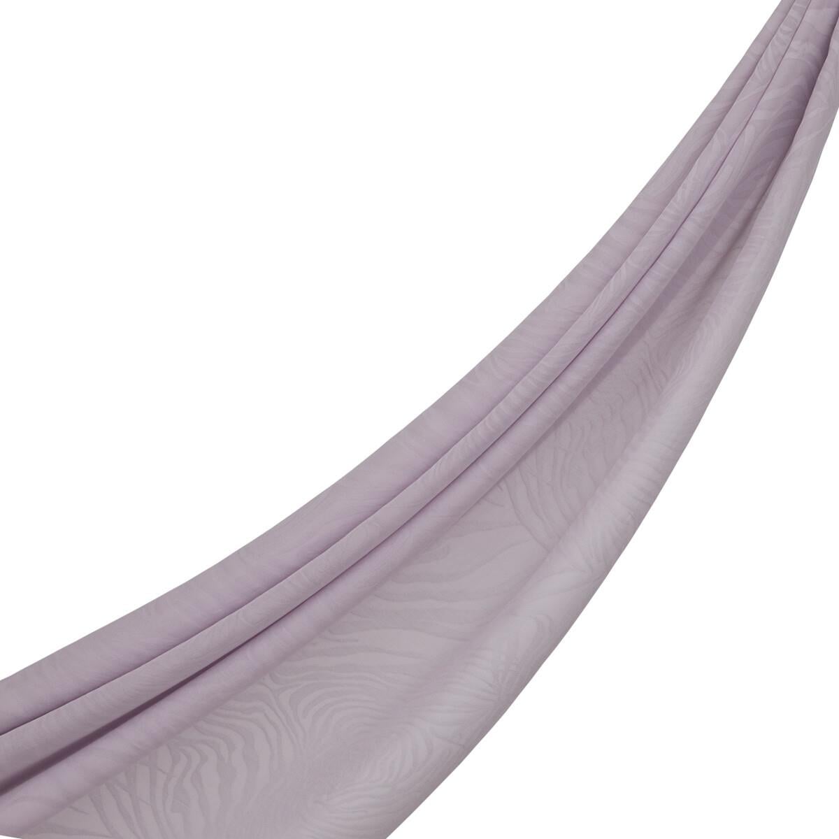 İpekevi Dört Mevsim Zebra Desenli Monogram Jakar Şal 04473-Leylak