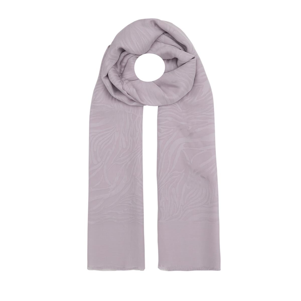 İpekevi Dört Mevsim Zebra Desenli Monogram Jakar Şal 04473-Leylak