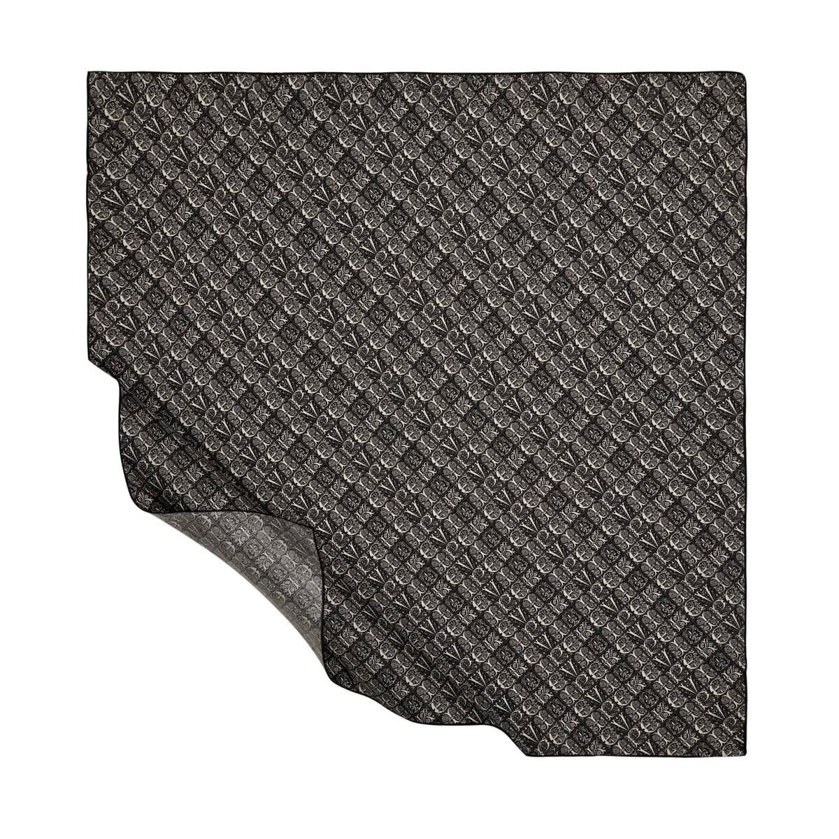 İpekevi Etnik Monogram Eşarp 01245-Siyah Beyaz