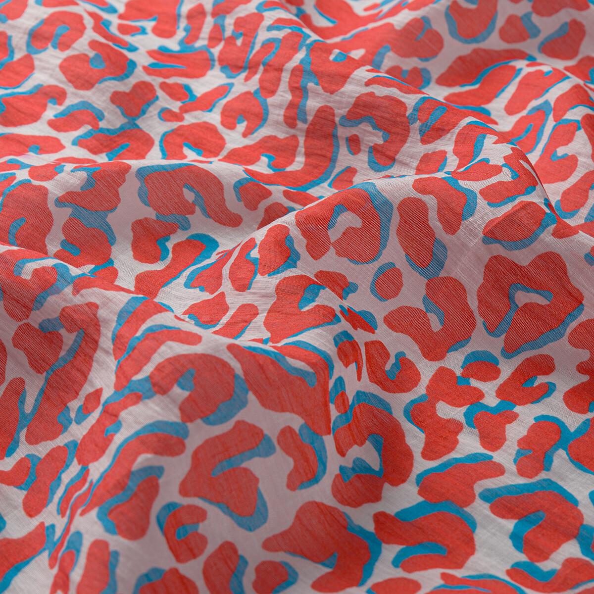 İpekevi Leopar Desenli Tensel Soft Eşarp 02218-Fuşya