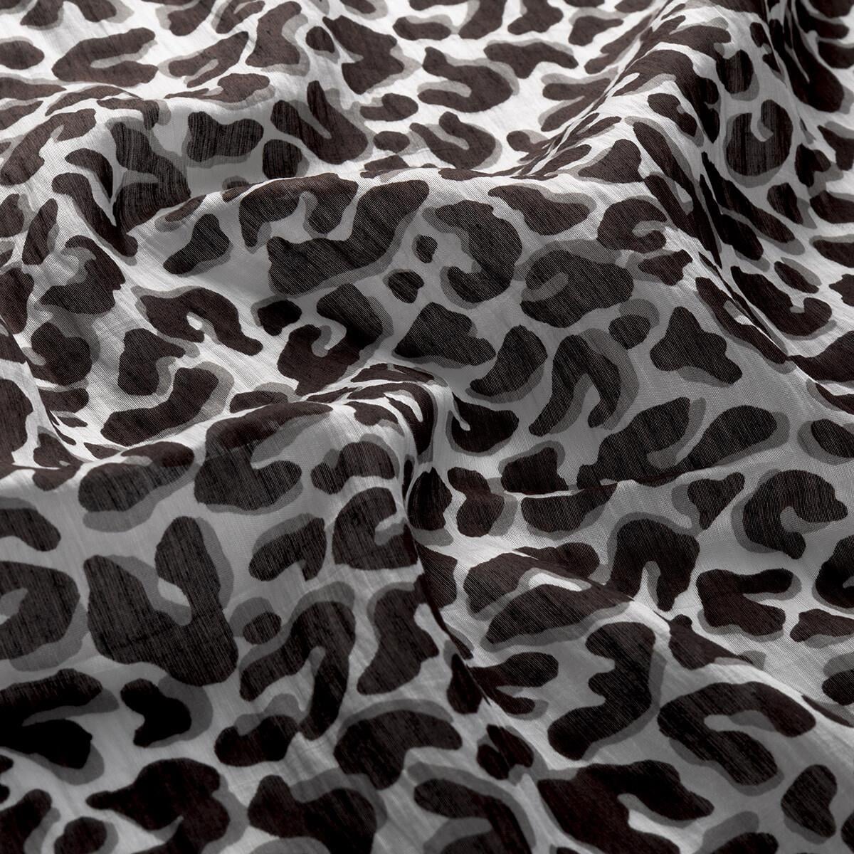 İpekevi Leopar Desenli Tensel Soft Eşarp 02218-Siyah Beyaz