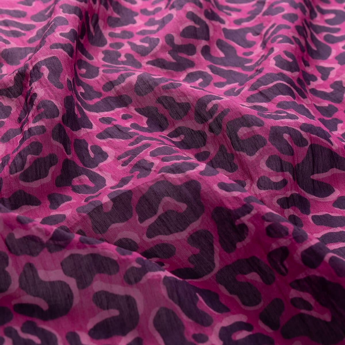 İpekevi Leopar Desenli Tensel Soft Eşarp 02218-Mor