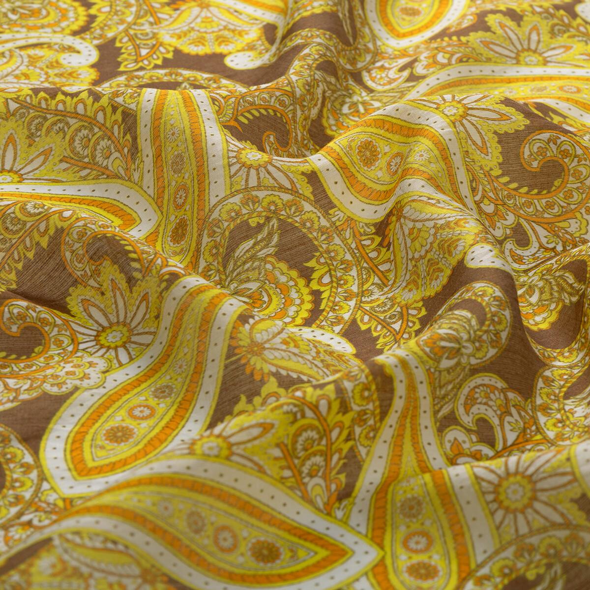 İpekevi Mezopotamya Model 01 Desenli Tensel Soft  Eşarp 02221-Gold
