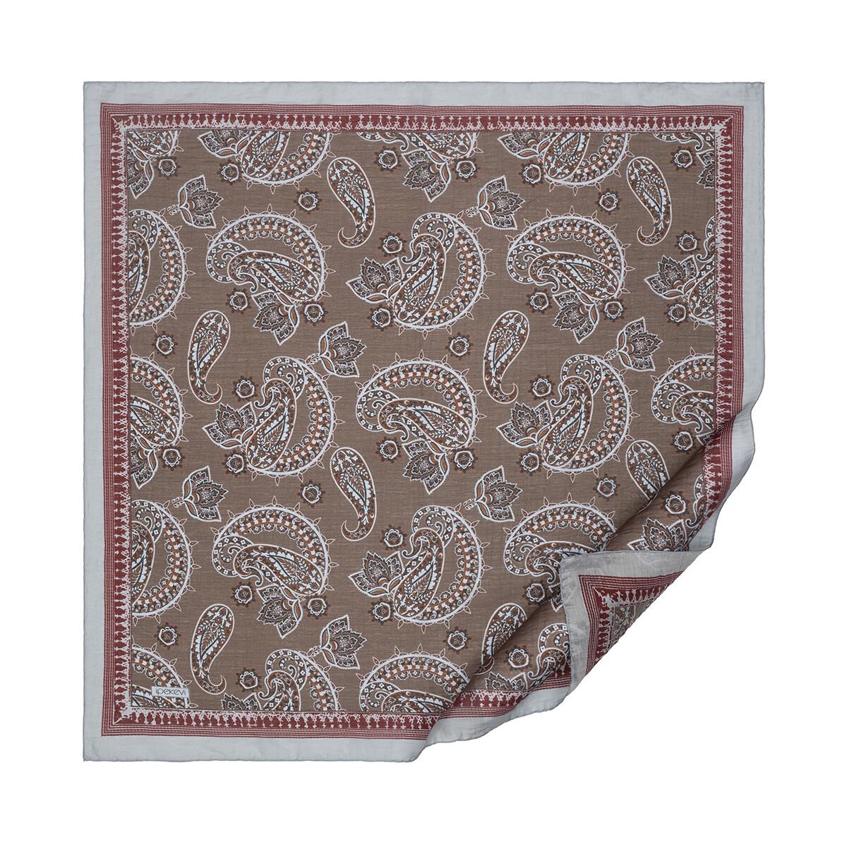 İpekevi Mezopotamya Model 04 Desenli Tensel Soft Eşarp 02227-Gümüş Vizon
