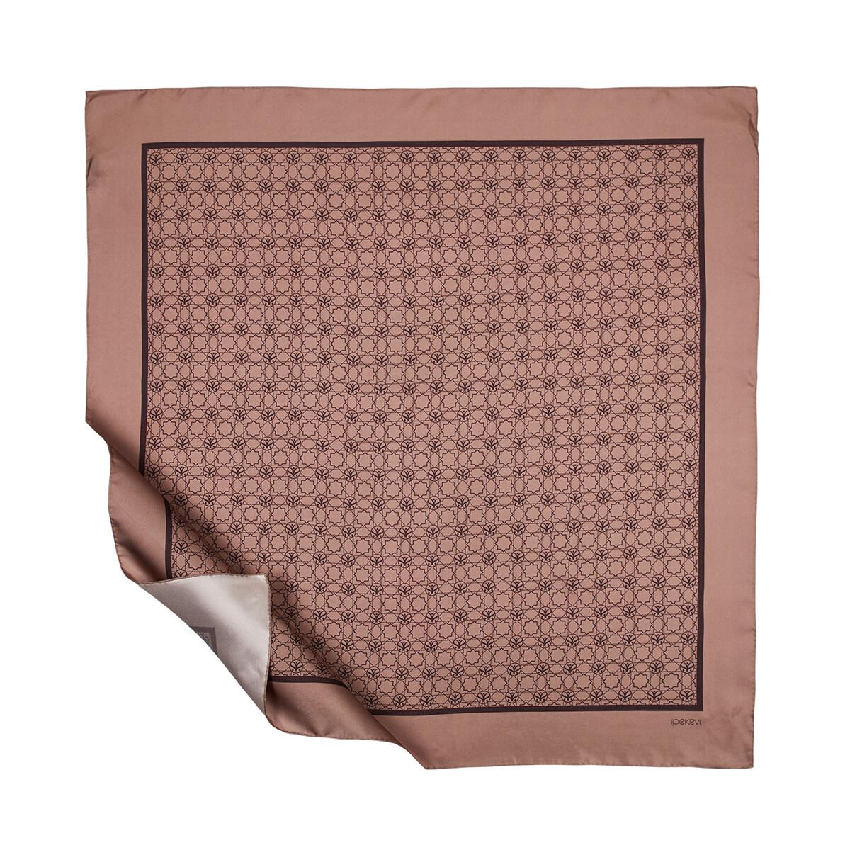 İpekevi Mini Seljuk Monogram Eşarp 01123-Puslu Leylak