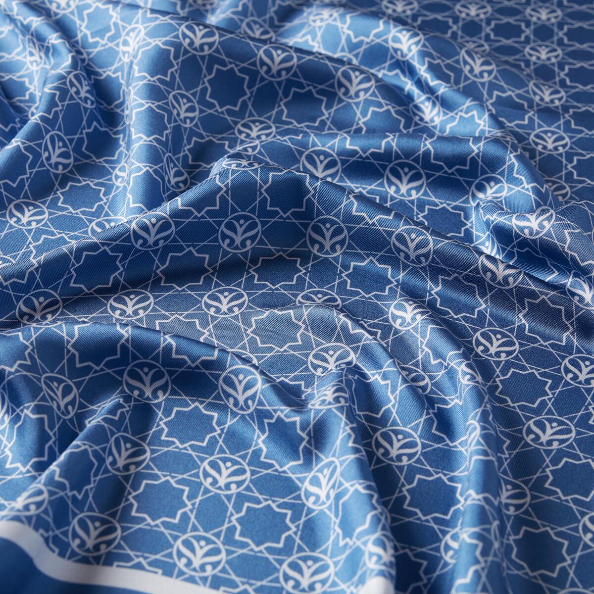 İpekevi Mini Seljuk Monogram Eşarp 01123-Mavi
