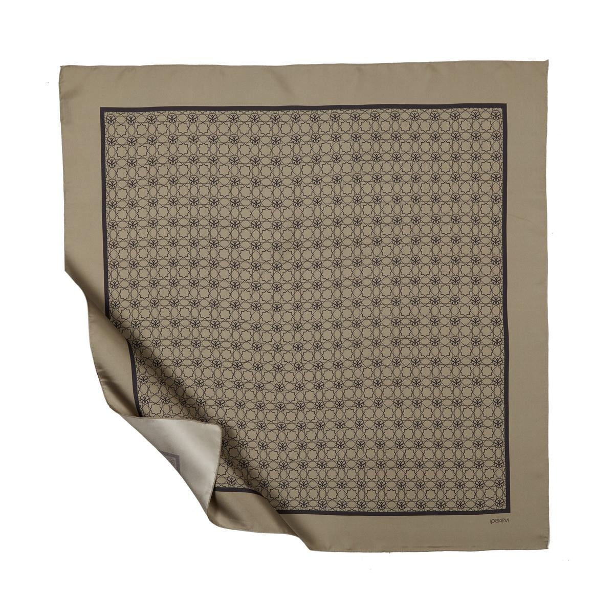 İpekevi Mini Seljuk Monogram Eşarp 01123-Yeşil