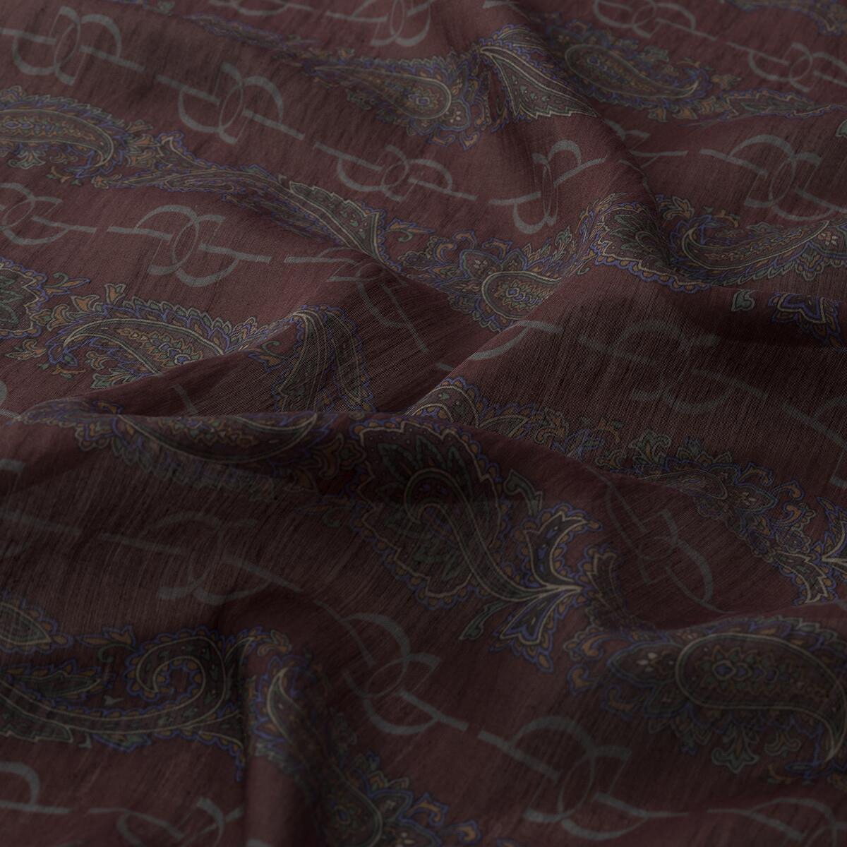 İpekevi Monogram Desenli Tensel Soft Eşarp 02217-Füme Mürdüm