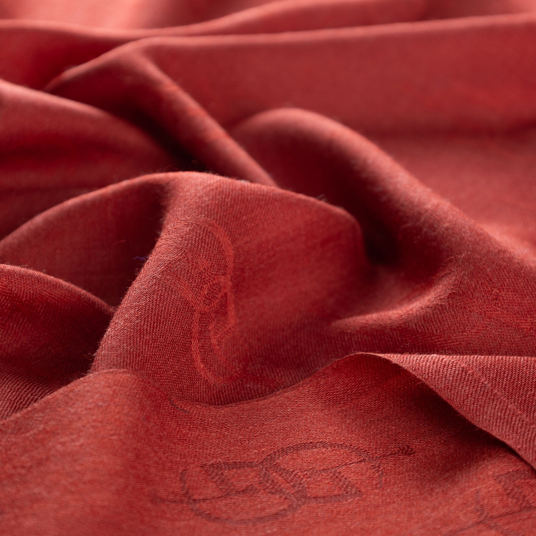 İpekevi Monogram Yün İpek Şal 09326-Bordo