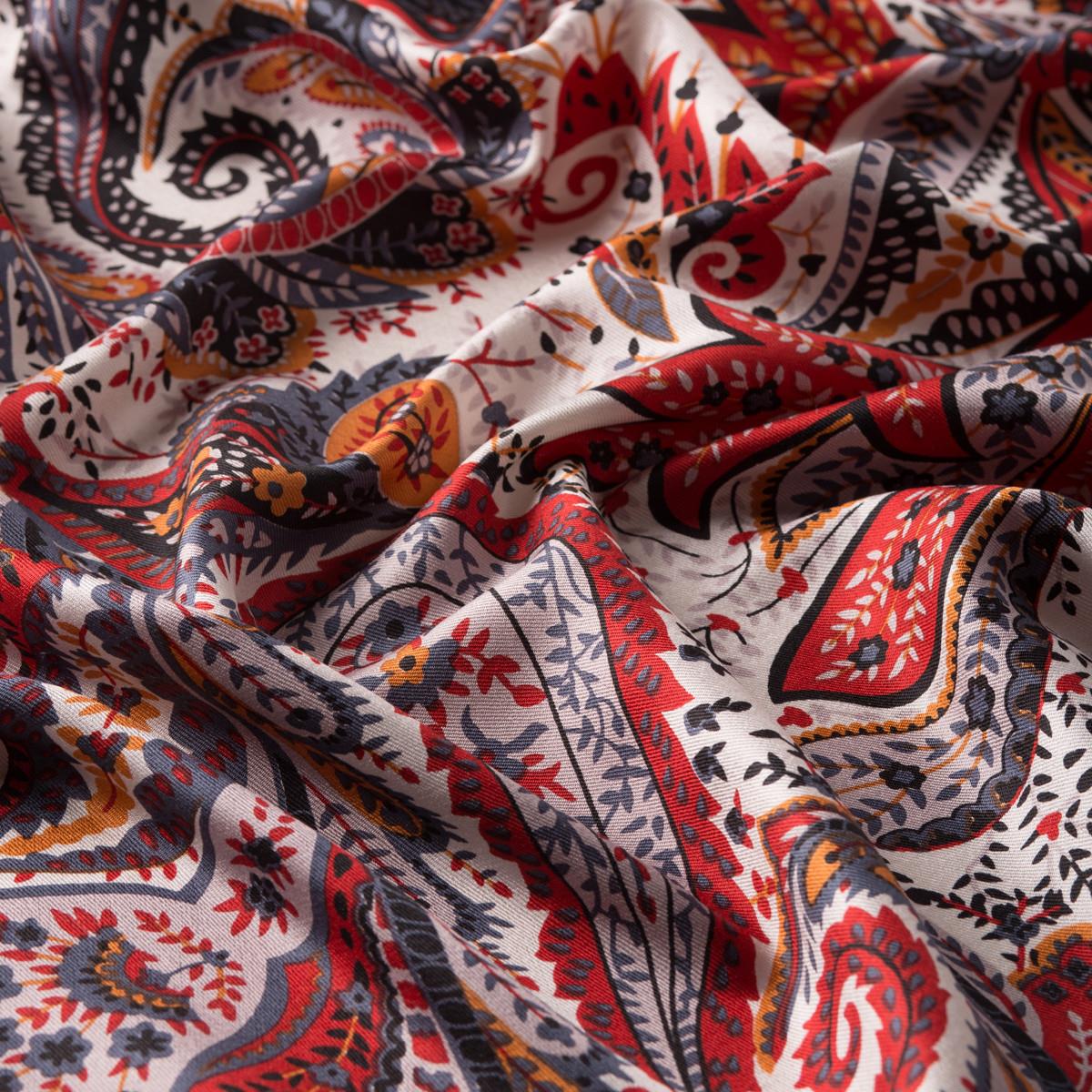 İpekevi Paisley Desenli İpek Şal 06572-Siyah