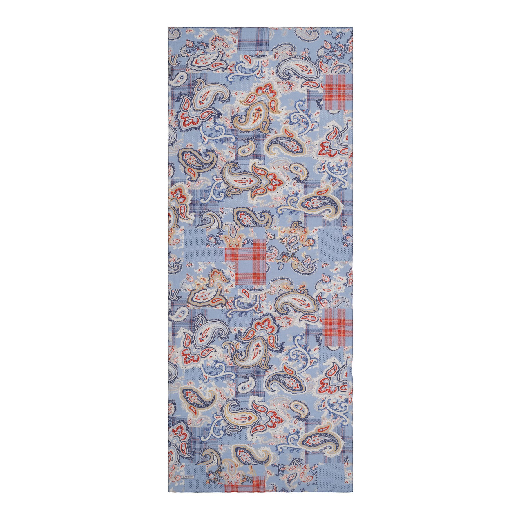 İpekevi Patchwork Desenli TenSoft Şal 03920-Bebe Mavisi
