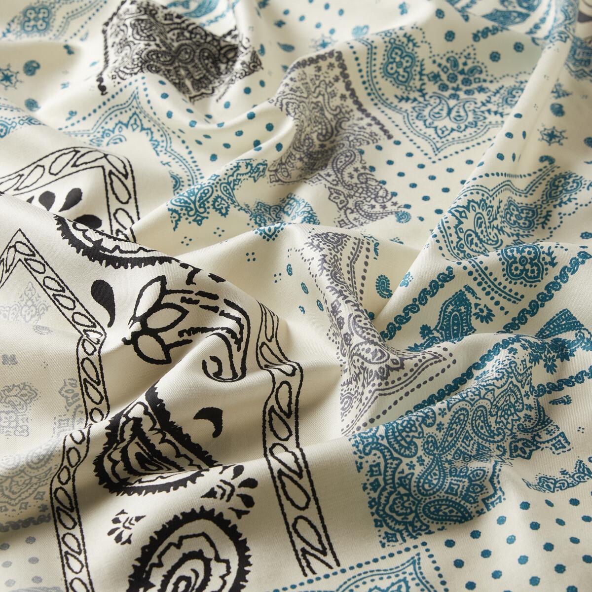İpekevi Patchwork Etnik Desen Şal 8252-Beyaz