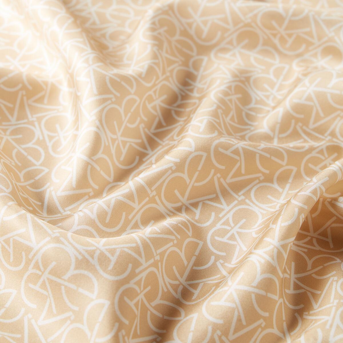 İpekevi Typo Monogram Tivil İpek Eşarp-Yeni Gold