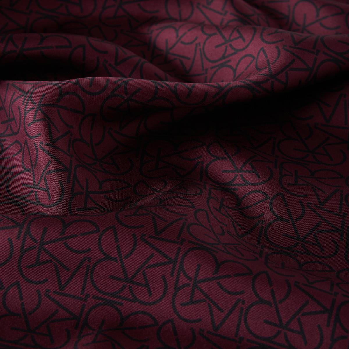 İpekevi Typo Monogram Tivil İpek Eşarp-Erguvan