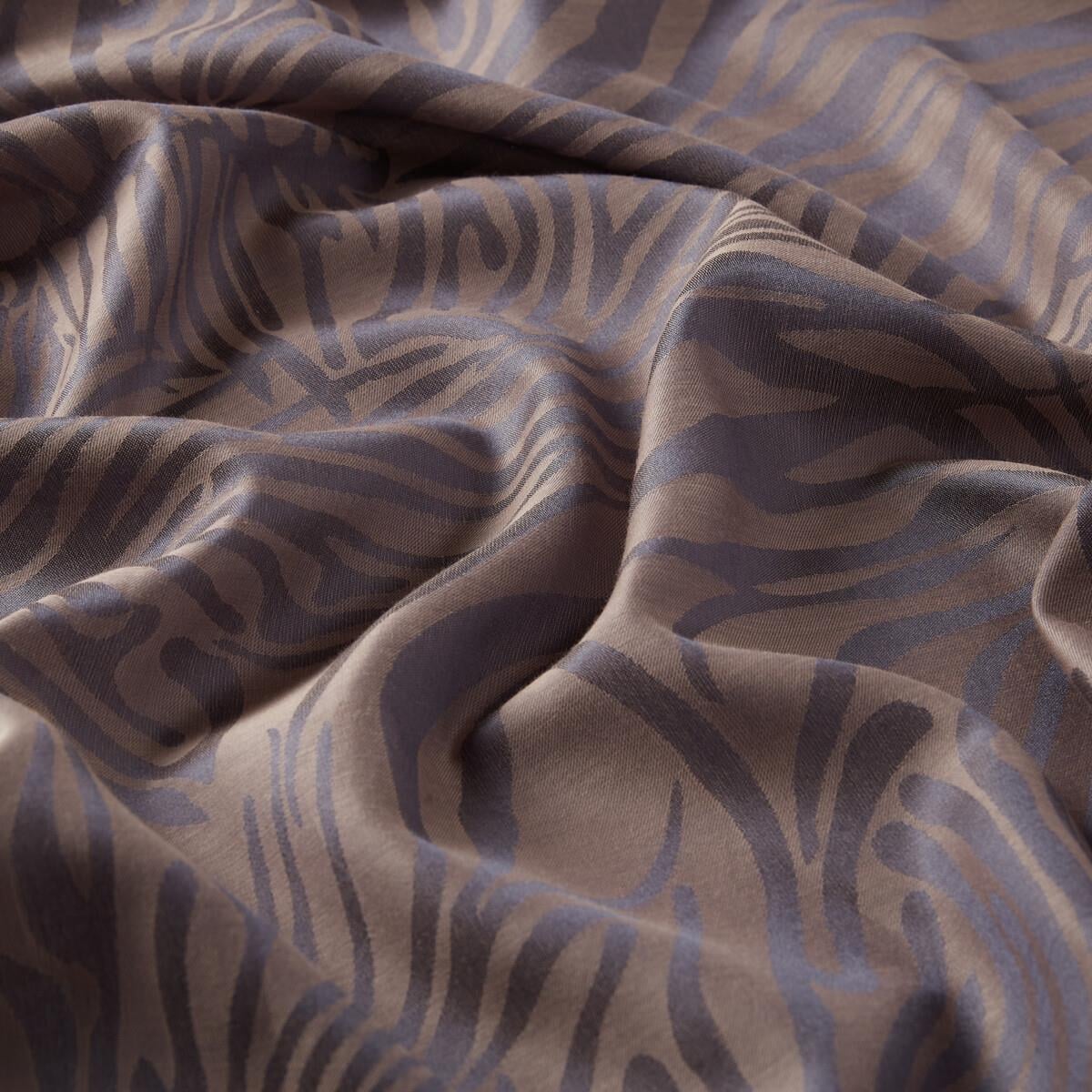 İpekevi Zebra Desenli Pamuk İpek Şal 06300-Puslu Leylak
