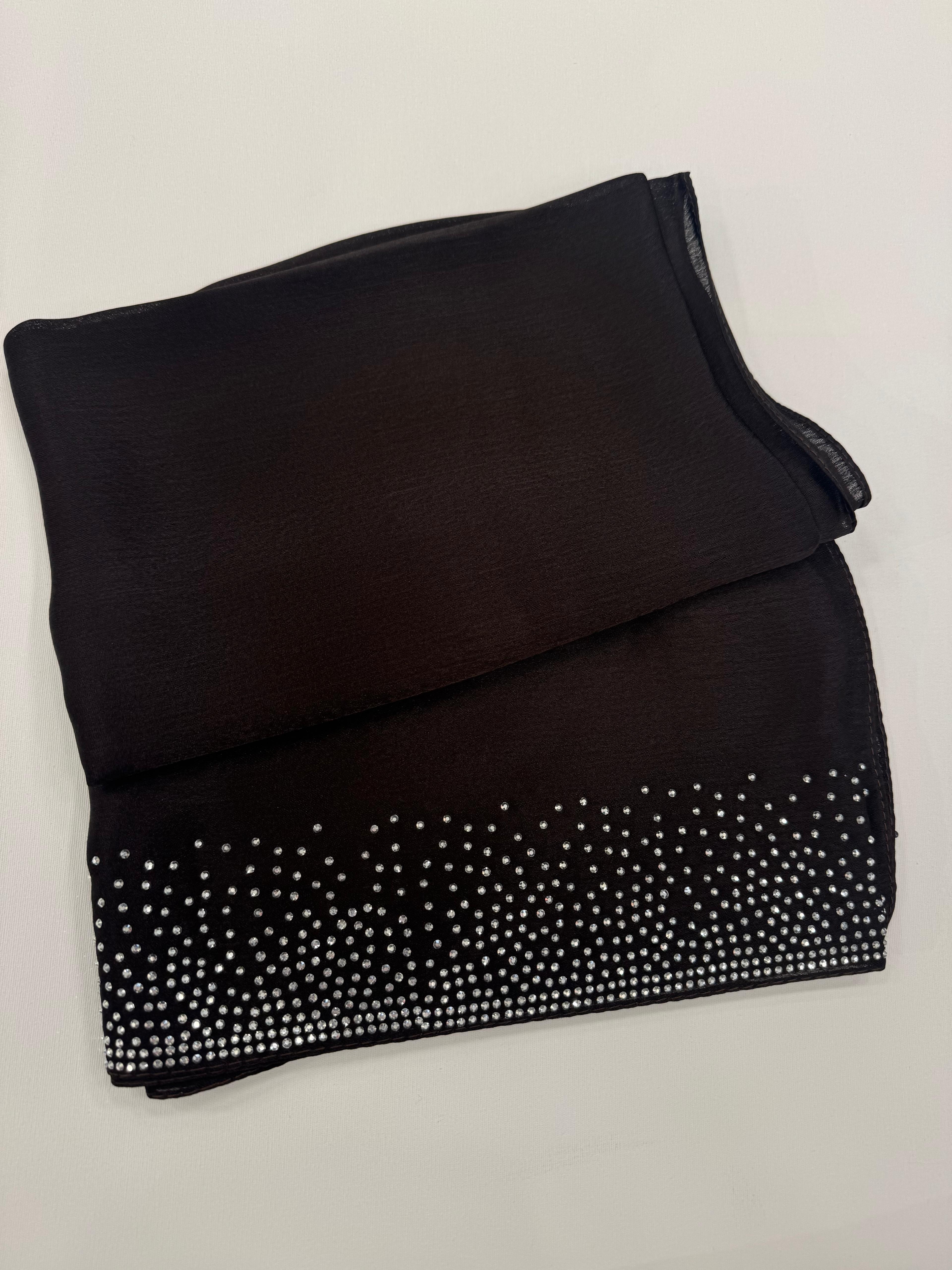 Kroren Parlak Taşlı Jan Jan Şal 7301-Acı Kahve