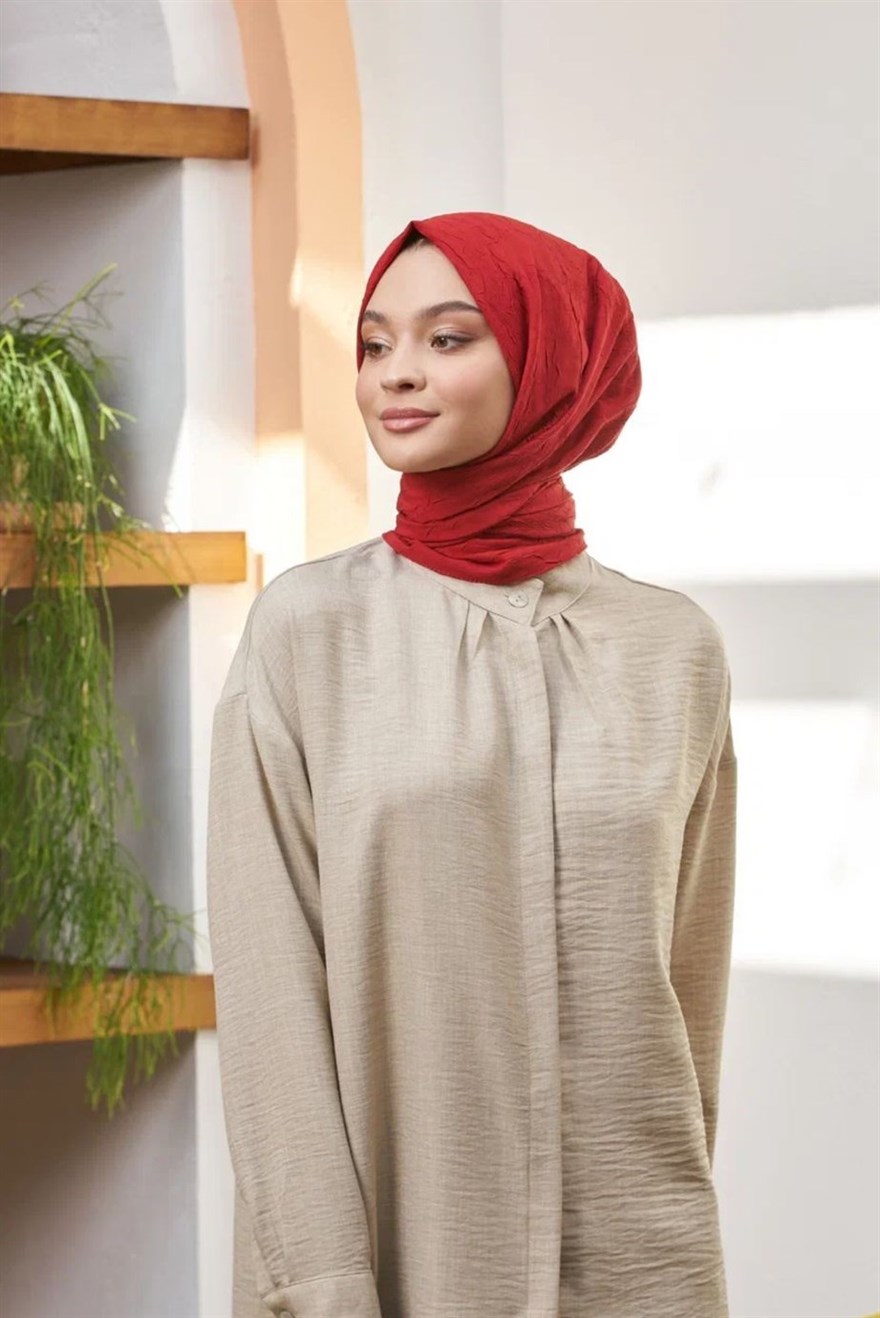 Loryan Scarf Viva Kraş Şal-Kırmızı