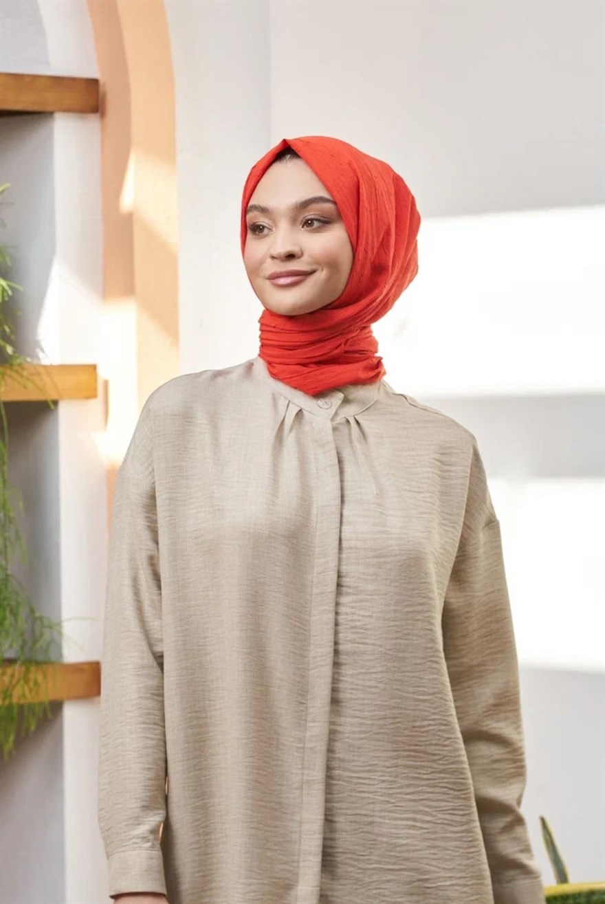 Loryan Scarf Viva Kraş Şal-Koyu Oranj