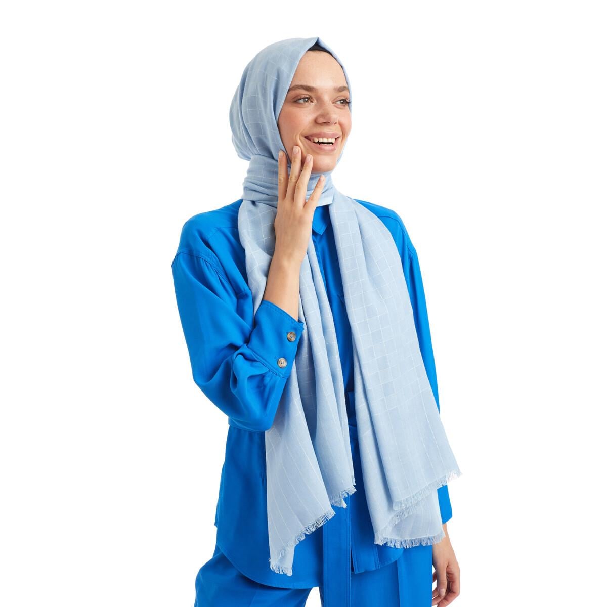Qoza Mezzo Şal 86765-Gök Mavi
